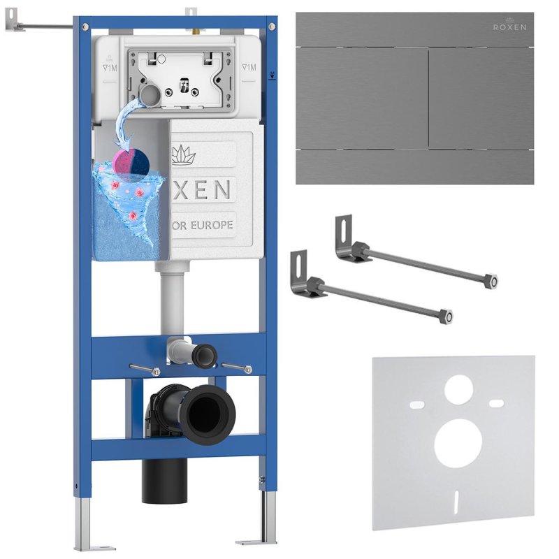 Инсталляция для подвесного унитаза 4 в 1 Roxen StounFix Dual Fresh 868405 с аромадозатором